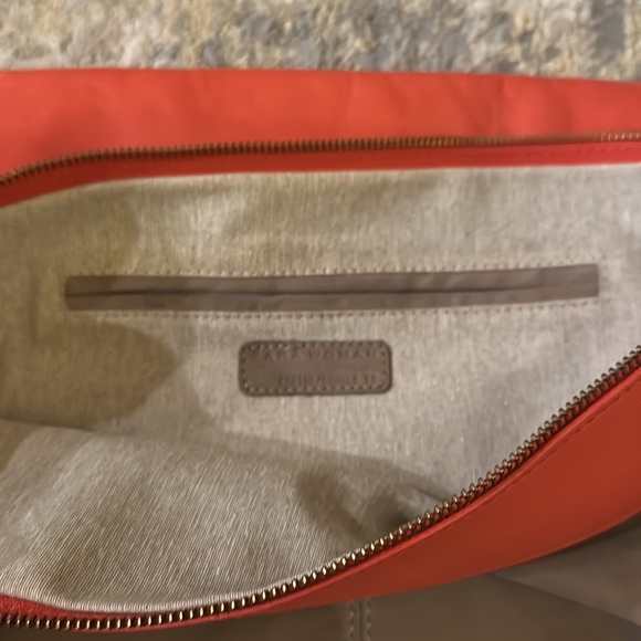 Zara Extra Large Suede and Leather Zippered Clutch - Picture 2 of 6